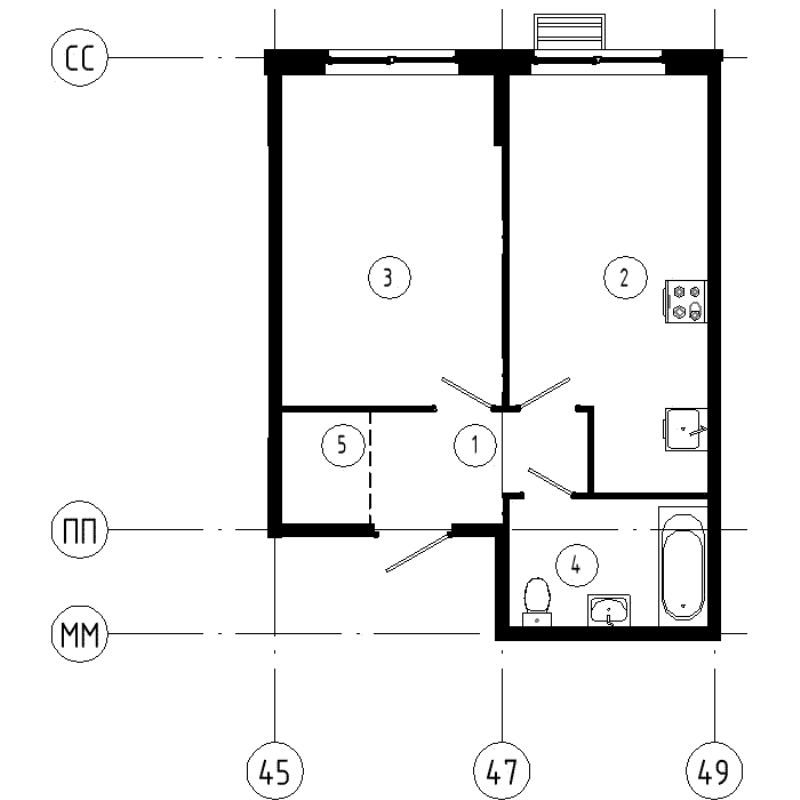 1-комнатная квартира, 41 м² в ЖК "Ягодное Река Парк" - планировка, фото №1