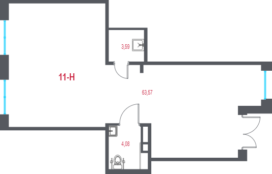 Помещение, 71.24 м² в ЖК "Город-спутник Южный" - планировка, фото №1