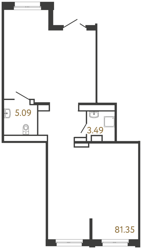Помещение, 89.93 м² в ЖК "Ultra City 3.0" - планировка, фото №1