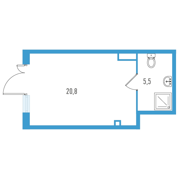 Помещение, 26.3 м² - планировка, фото №1