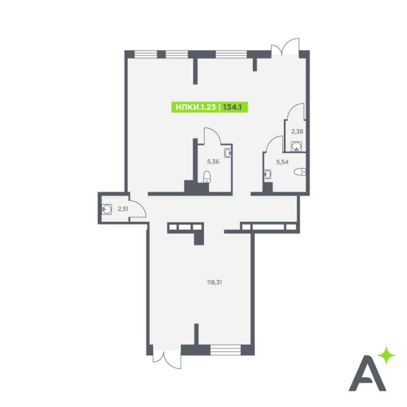 Помещение, 134.1 м² - планировка, фото №1