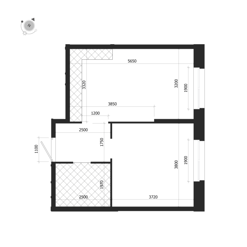 2-комнатная (Евро) квартира, 41.9 м² в ЖК "ЛДМ" - планировка, фото №1