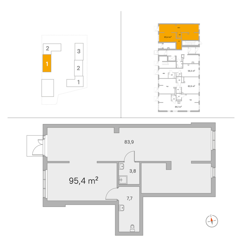 Помещение, 95.4 м² в ЖК "Янила Форест" - планировка, фото №1