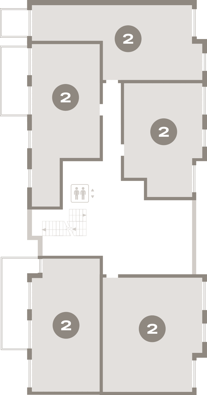 2-комнатная квартира, 58.5 м² в ЖК "Брусника в Новоселье" - планировка этажа