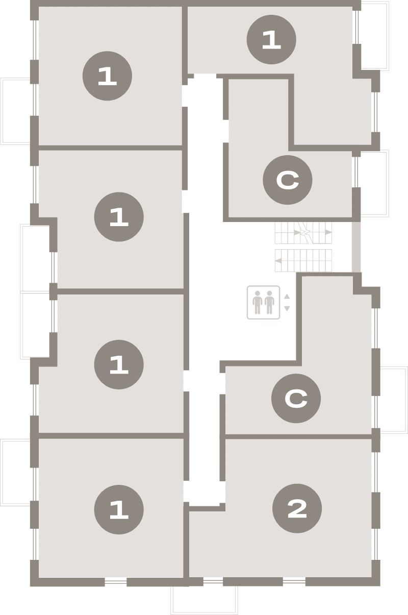 Квартира-студия, 32 м² в ЖК "Брусника в Новоселье" - планировка этажа