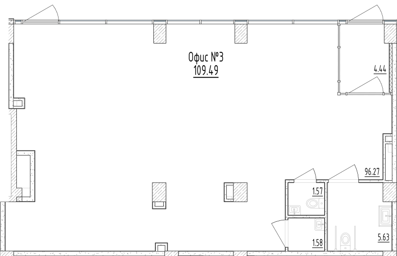 Помещение, 109.49 м² в ЖК "Zoom Черная речка" - планировка, фото №1