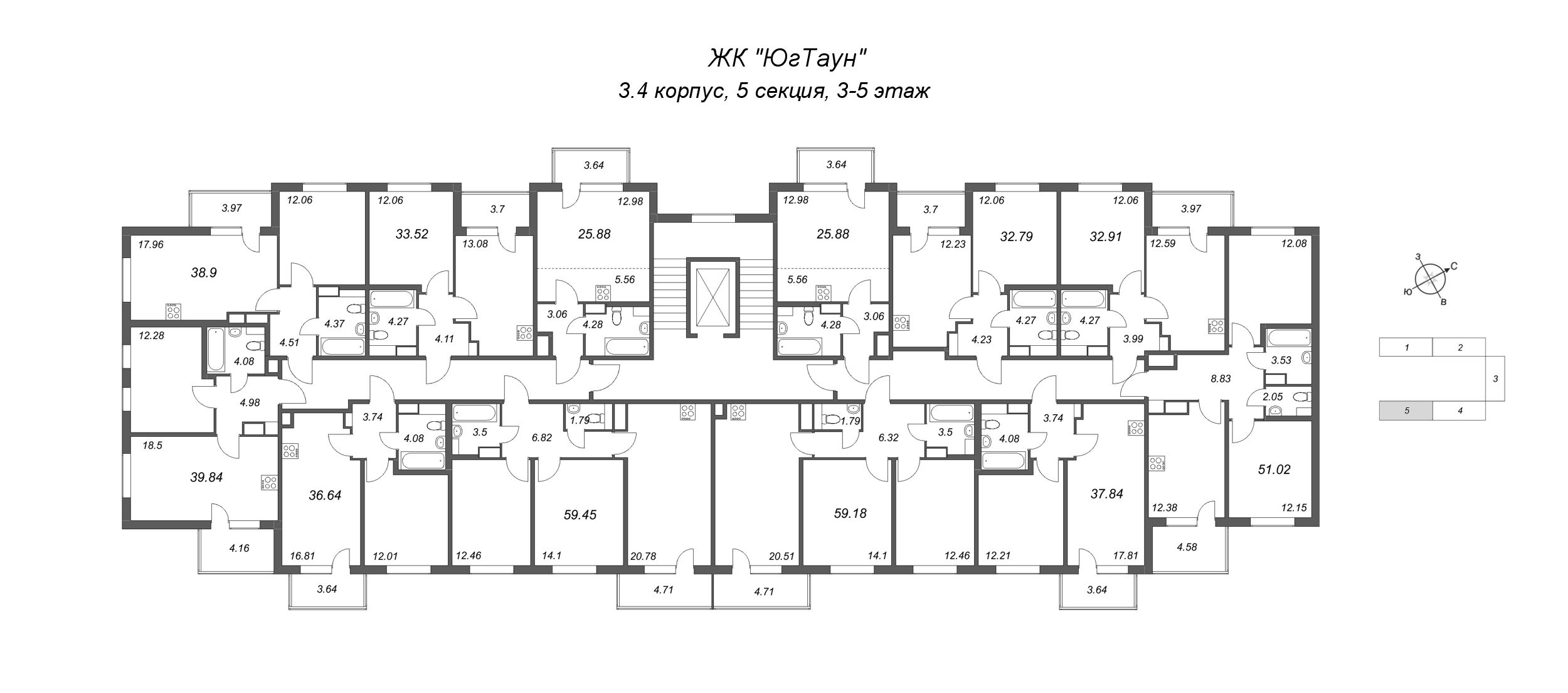 Квартира-студия, 25.88 м² - планировка этажа