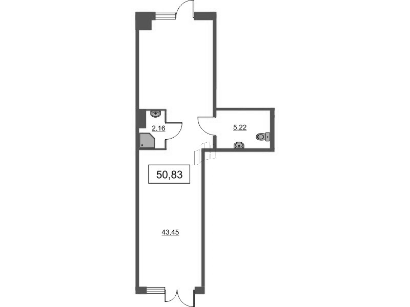 Помещение, 50.83 м² - планировка, фото №1