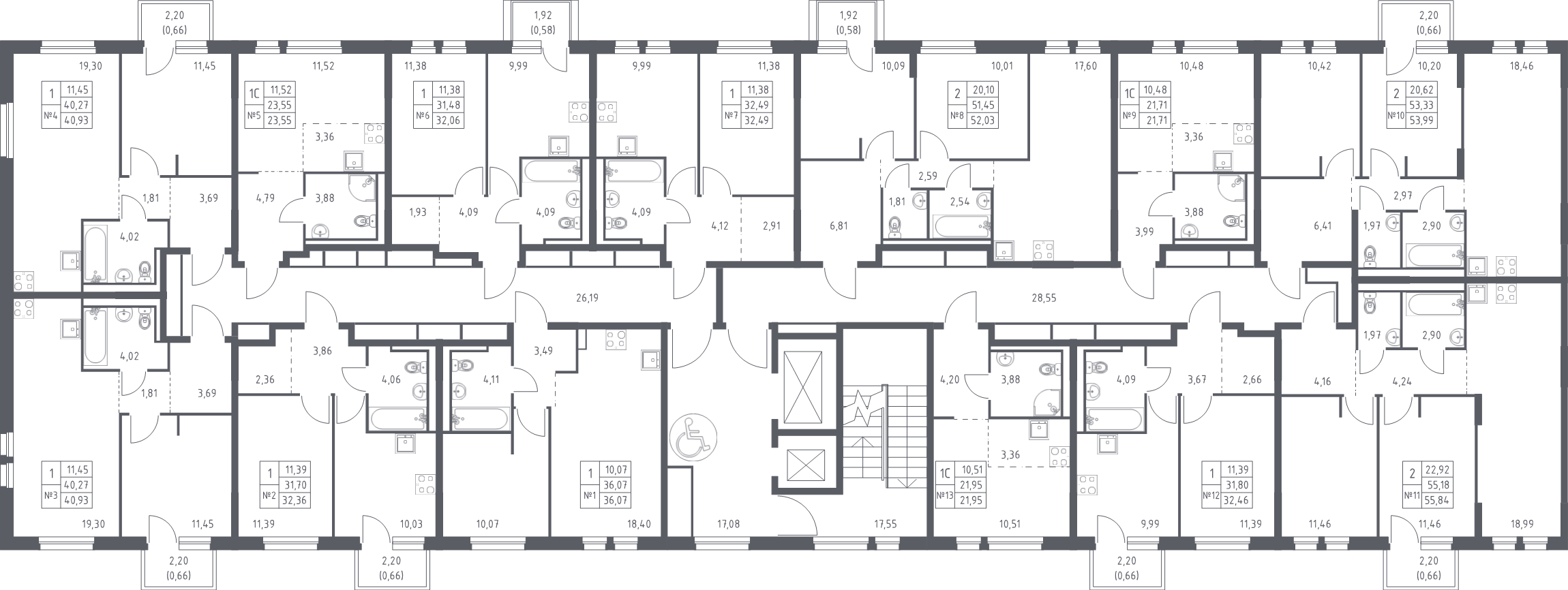 Квартира-студия, 21.71 м² в ЖК "Невская Долина" - планировка этажа