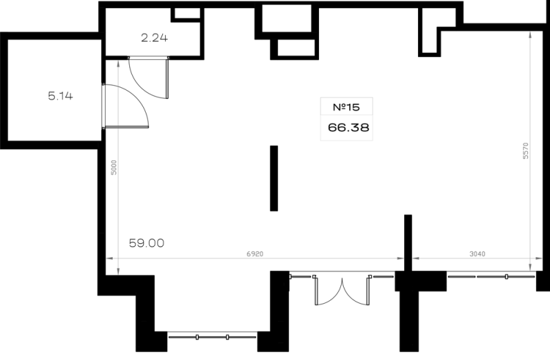 Помещение, 66.38 м² в ЖК "Борский" - планировка, фото №1