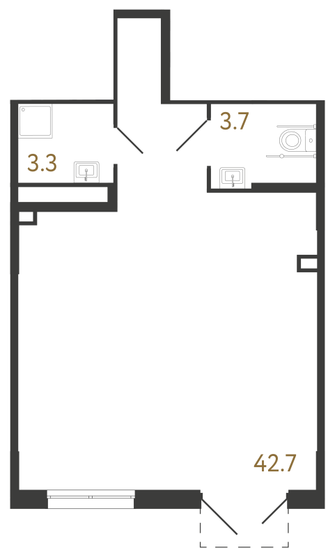 Помещение, 49.7 м² в ЖК "Струны" - планировка, фото №1