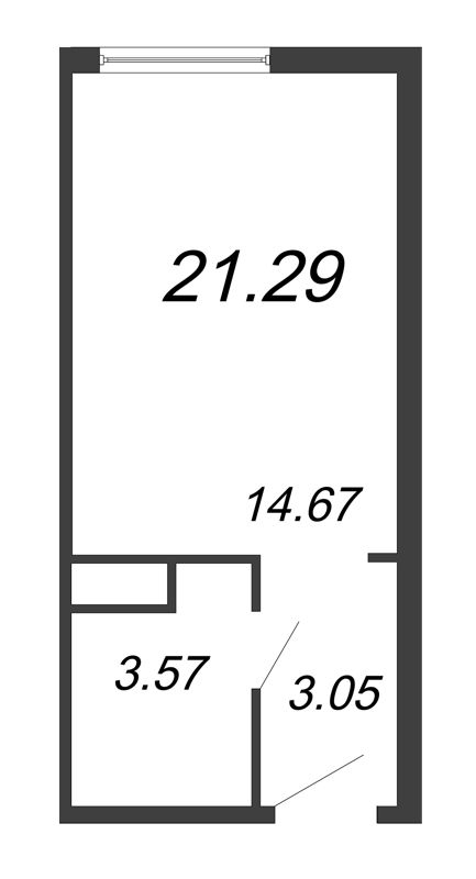 Квартира-студия, 22.18 м² в ЖК "ПРО'МОЛОDОСТЬ" - планировка, фото №1
