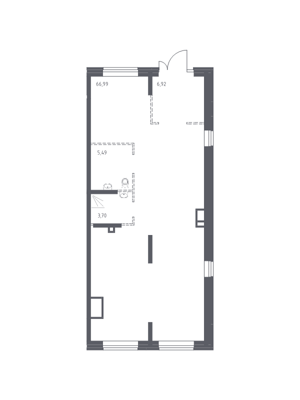 Помещение, 83.1 м² в ЖК "Живи! В Рыбацком" - планировка, фото №1