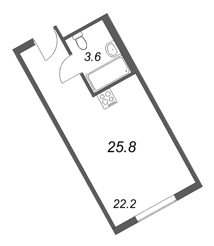 Квартира-студия, 25.8 м² в ЖК "ARTSTUDIO M103" - планировка, фото №1