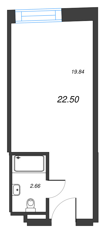 Квартира-студия, 22.5 м² в ЖК "YE’S Leader" - планировка, фото №1