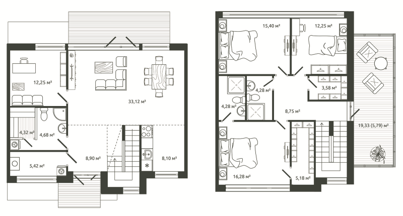 5-комнатная (Евро) квартира, 152.58 м² в ЖК "Моменты.Repino" - планировка, фото №1