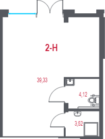 Помещение, 46.97 м² в ЖК "Город-спутник Южный" - планировка, фото №1