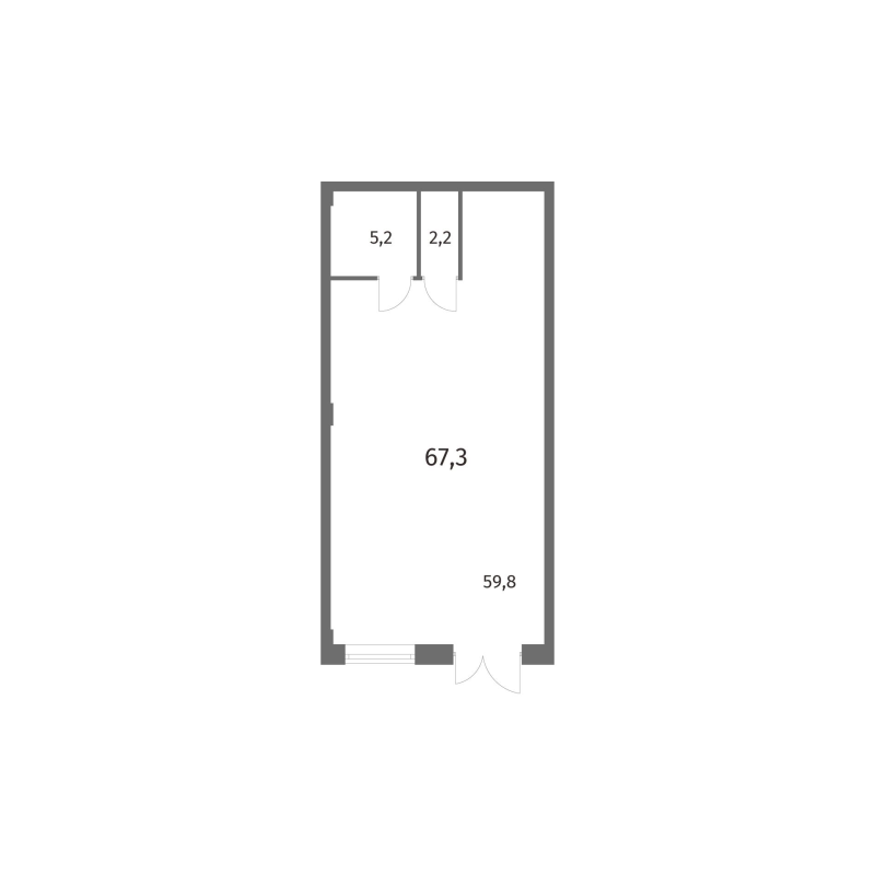 Помещение, 67.3 м² в ЖК "NewПитер 2.0" - планировка, фото №1