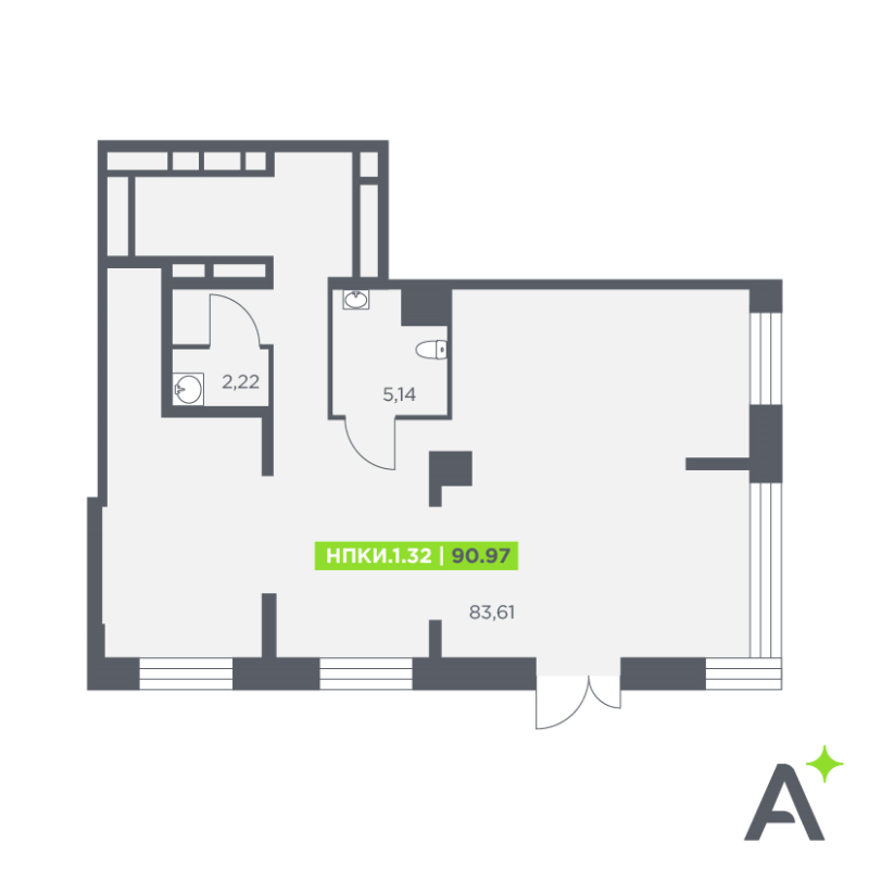 Помещение, 90.97 м² - планировка, фото №1