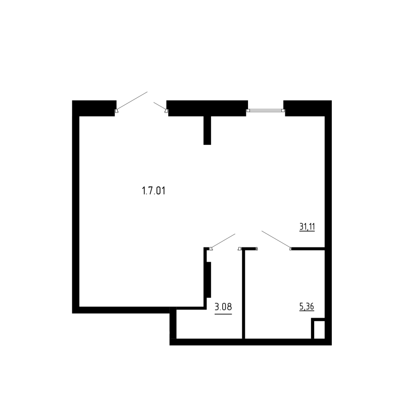 Помещение, 39.54 м² в ЖК "Аннино Сити" - планировка, фото №1