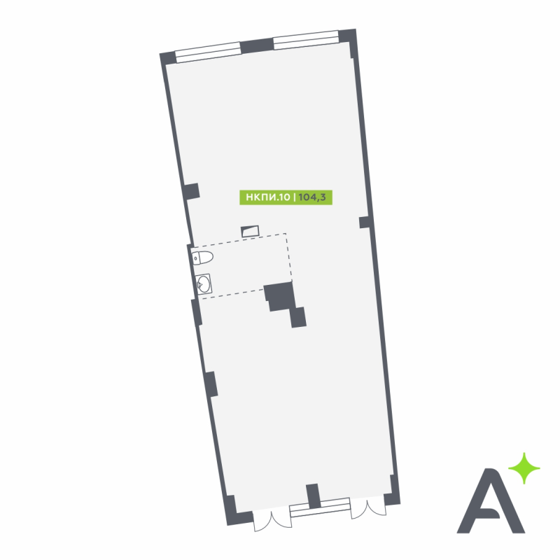 Помещение, 104.3 м² в ЖК "Аквилон Riva" - планировка, фото №1