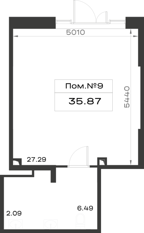 Помещение, 35.87 м² в ЖК "Имена" - планировка, фото №1