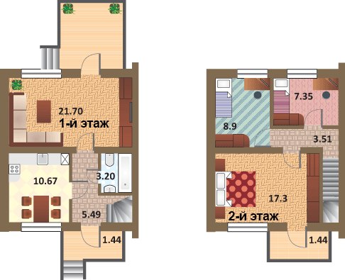 4-комнатная квартира, 97.5 м² в ЖК "Есенин Village" - планировка, фото №1