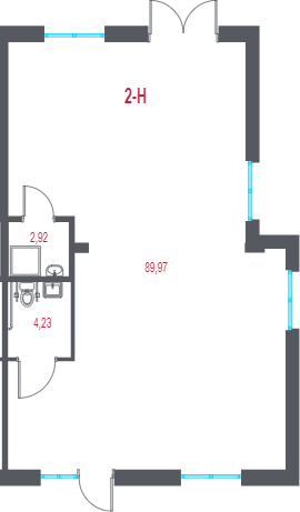 Помещение, 97.12 м² в ЖК "Город-спутник Южный" - планировка, фото №1
