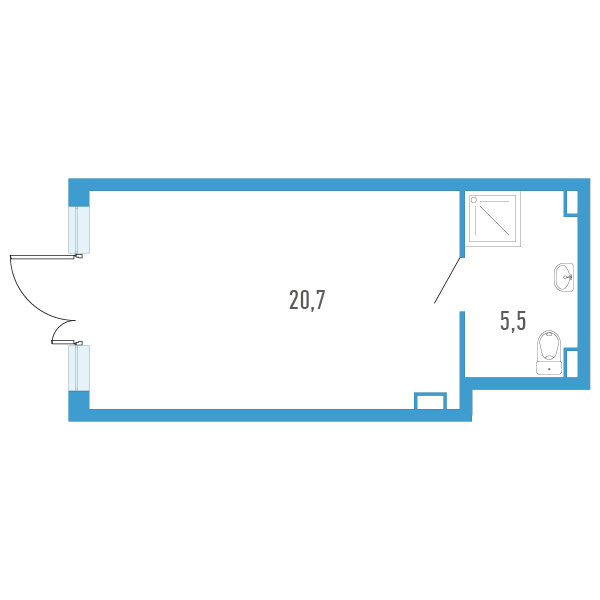 Помещение, 26.2 м² - планировка, фото №1