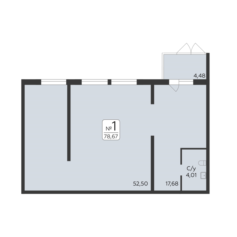 Помещение, 78.67 м² в ЖК "Панорама Юкки" - планировка, фото №1