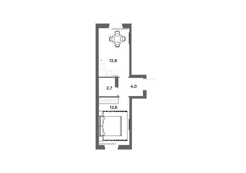 1-комнатная квартира, 32.1 м² в ЖК "ЭКО Квартал NEGA" - планировка, фото №1