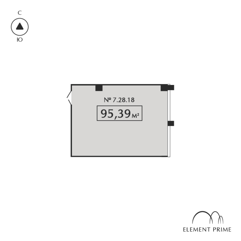 Помещение, 95.39 м² в ЖК "ELEMENT PRIME" - планировка, фото №1