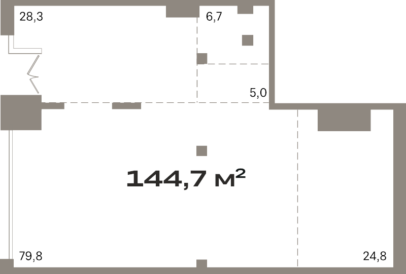 Помещение, 144.7 м² в ЖК "Северный ветер" - планировка, фото №1