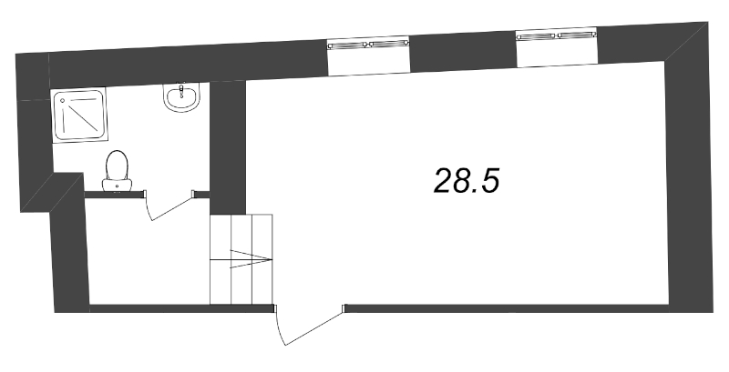 Квартира-студия, 26.5 м² - планировка, фото №1