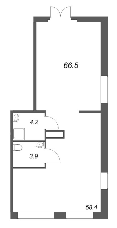 Помещение, 66.5 м² в ЖК "Янила Форест" - планировка, фото №1