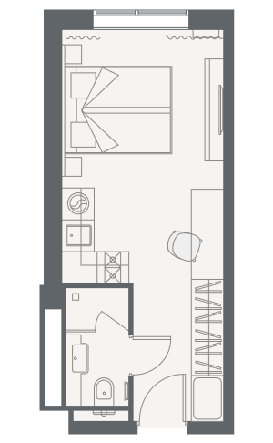 Квартира-студия, 21.48 м² - планировка, фото №1