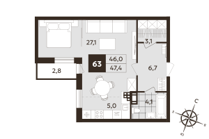 планировка, фото №1