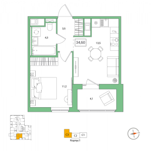 планировка, фото №1