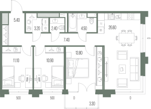 планировка, фото №1