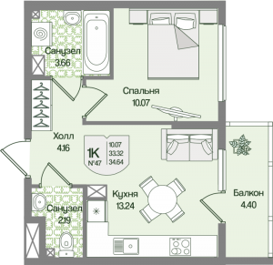 планировка, фото №1