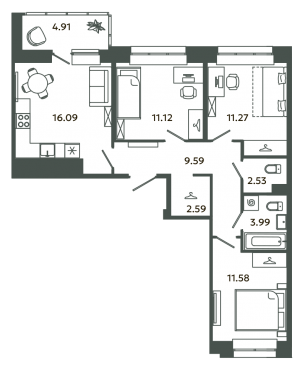 планировка, фото №1