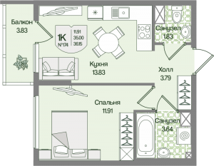 планировка, фото №1