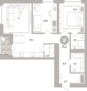 планировка, фото №1