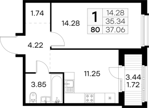 планировка, фото №1