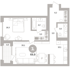 планировка, фото №1