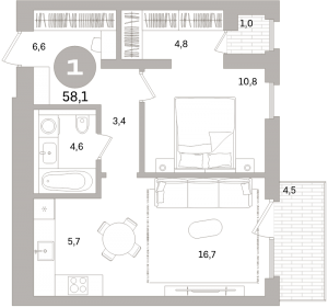 планировка, фото №1