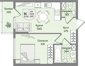 планировка, фото №1