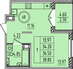 планировка, фото №1